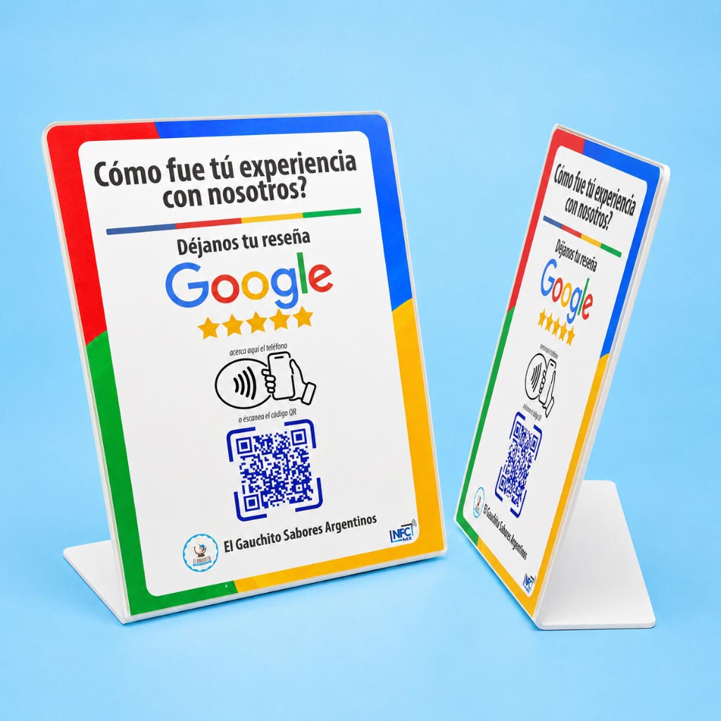 Tótem NFC NTAG215 de Reseñas en Google - PVC Rígido de Alto Impacto